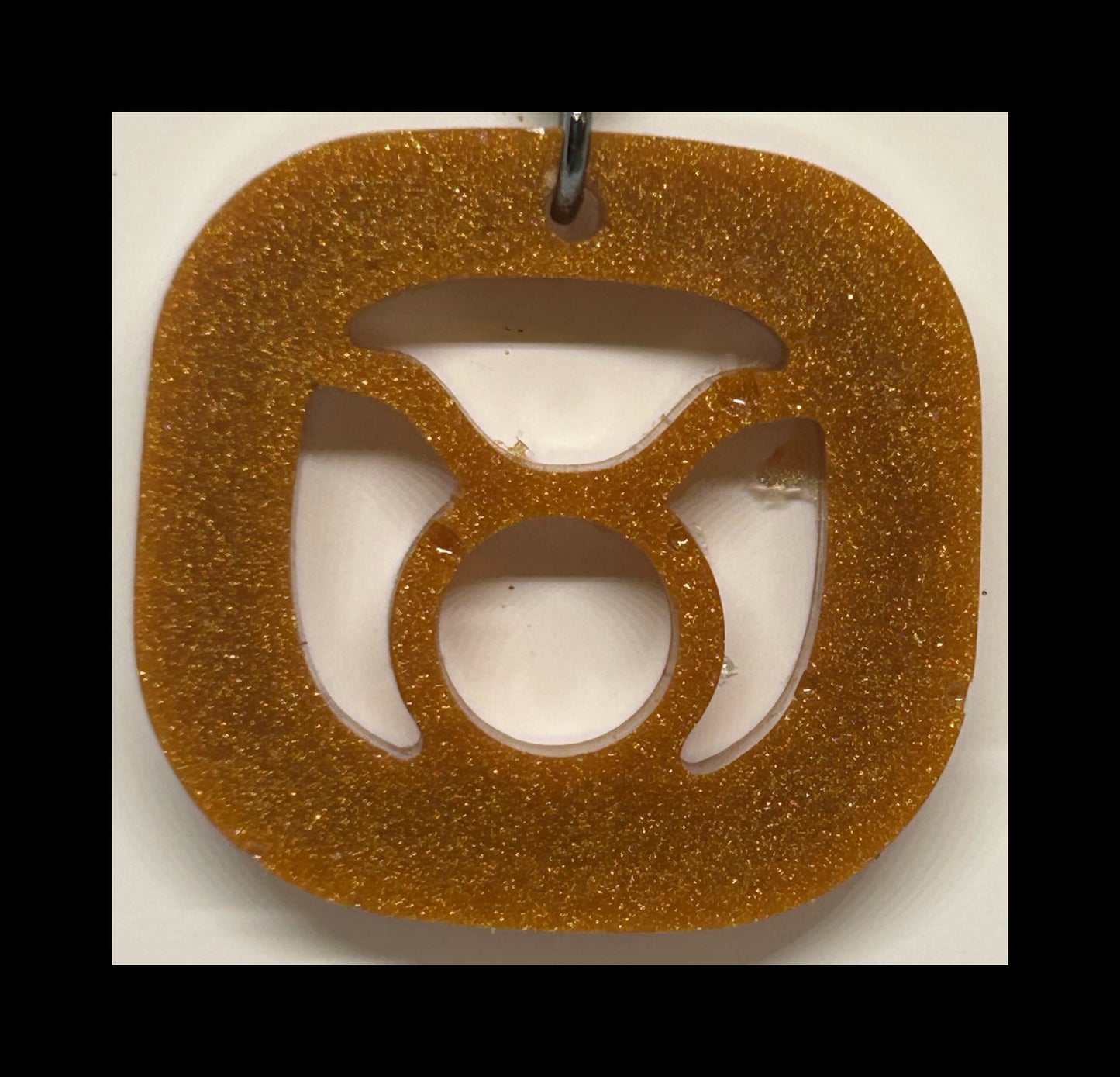 Cracked gold resin zodiac keychains