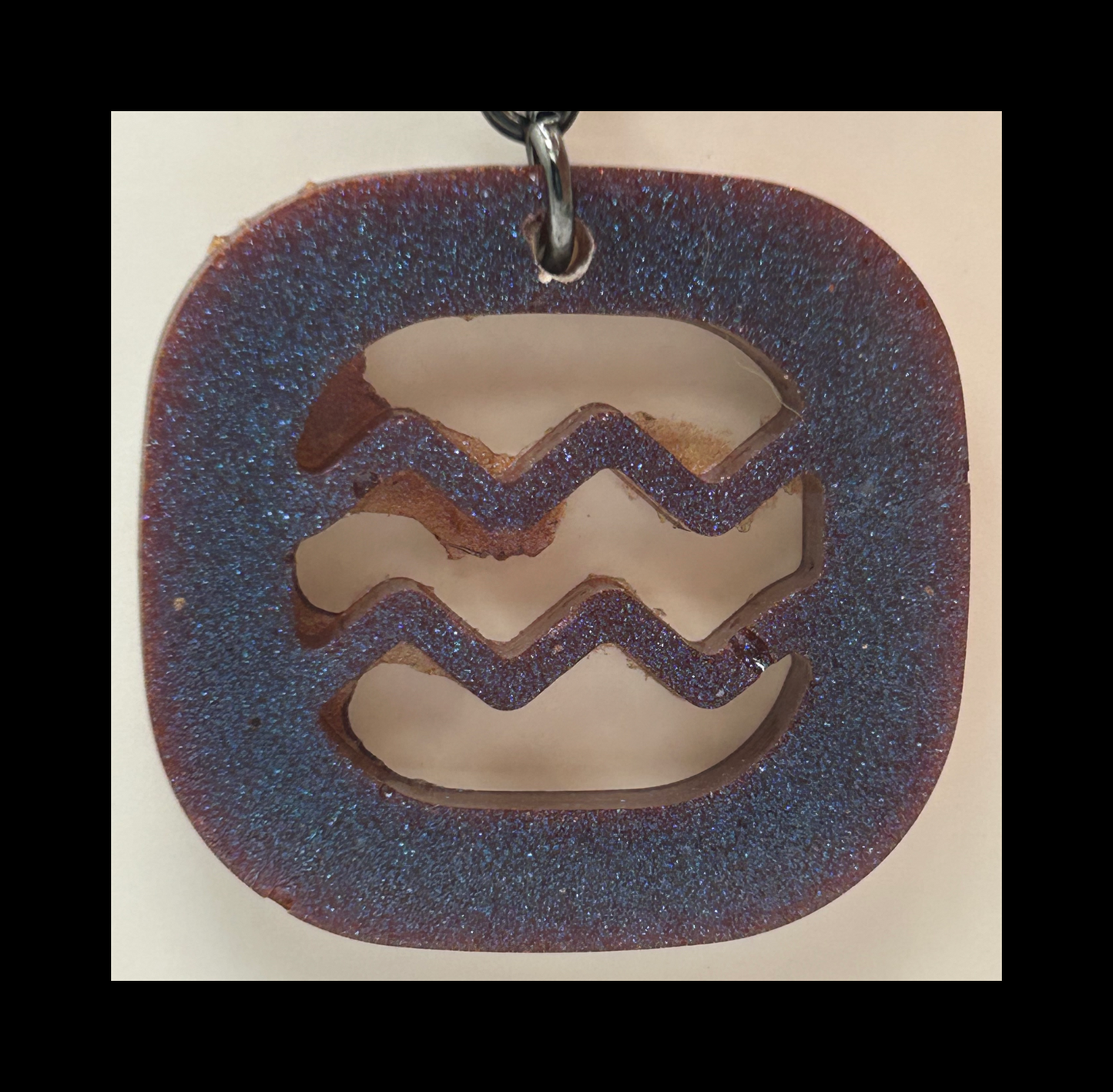 Aurora borealis resin zodiac keychains