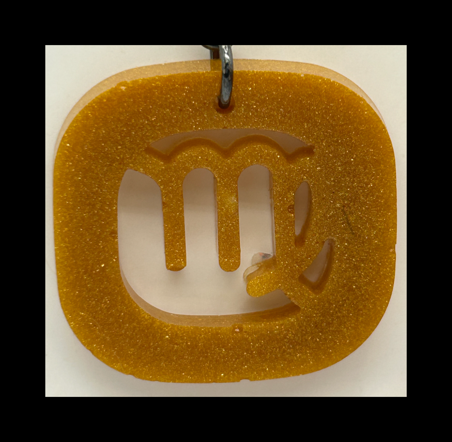 Ancient mirror resin zodiac keychains