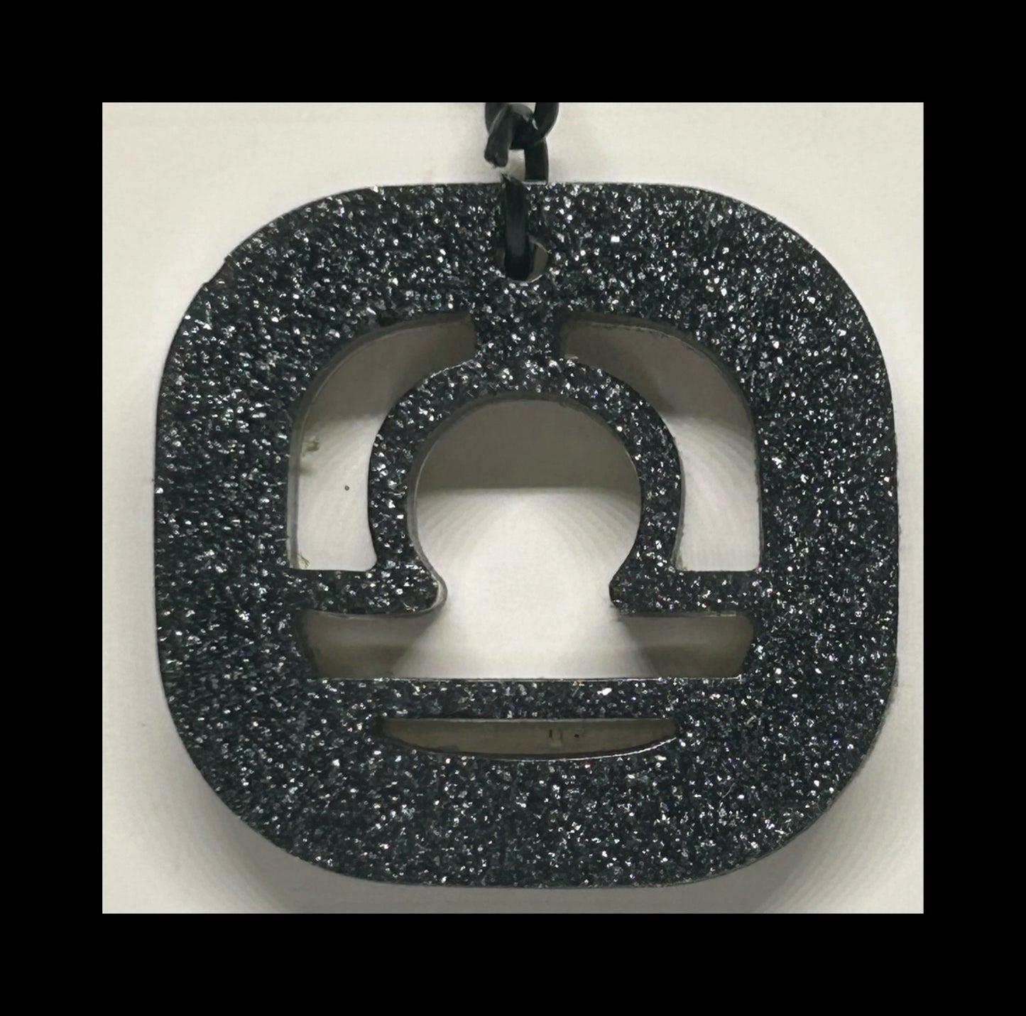 Black gold resin zodiac Keychains