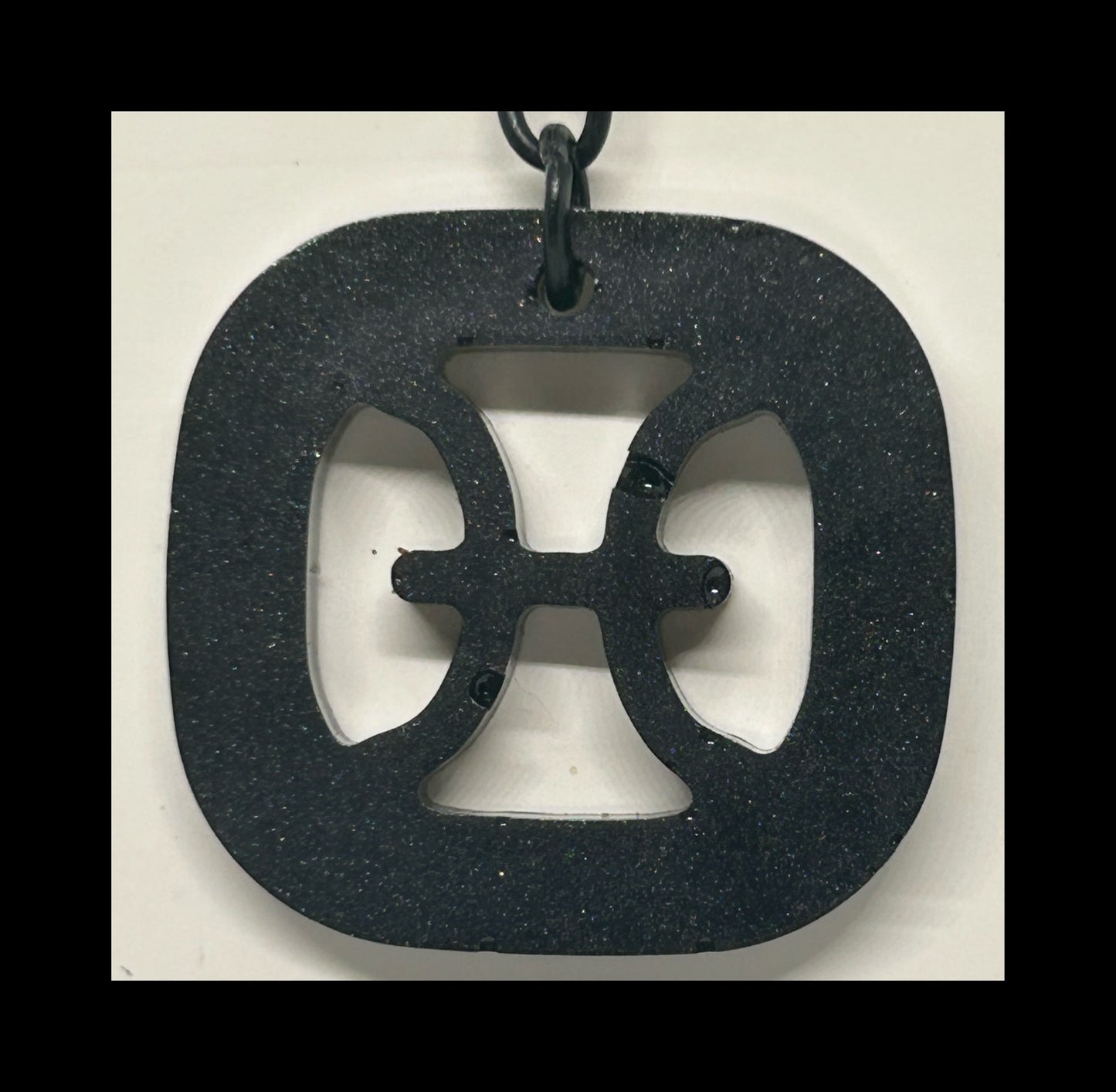 Black marble resin zodiac Keychains