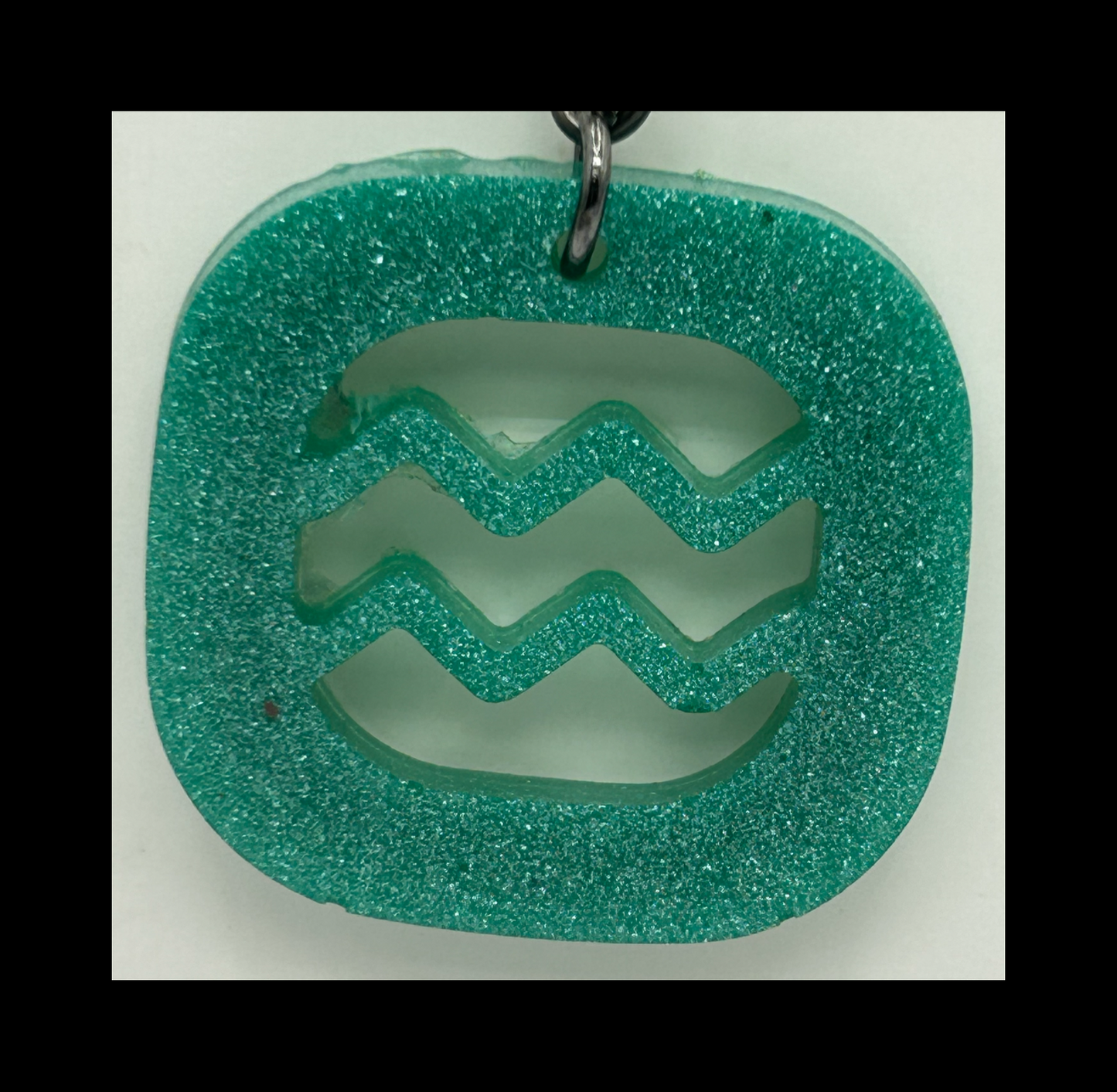 Green coral reef resin zodiac Keychains