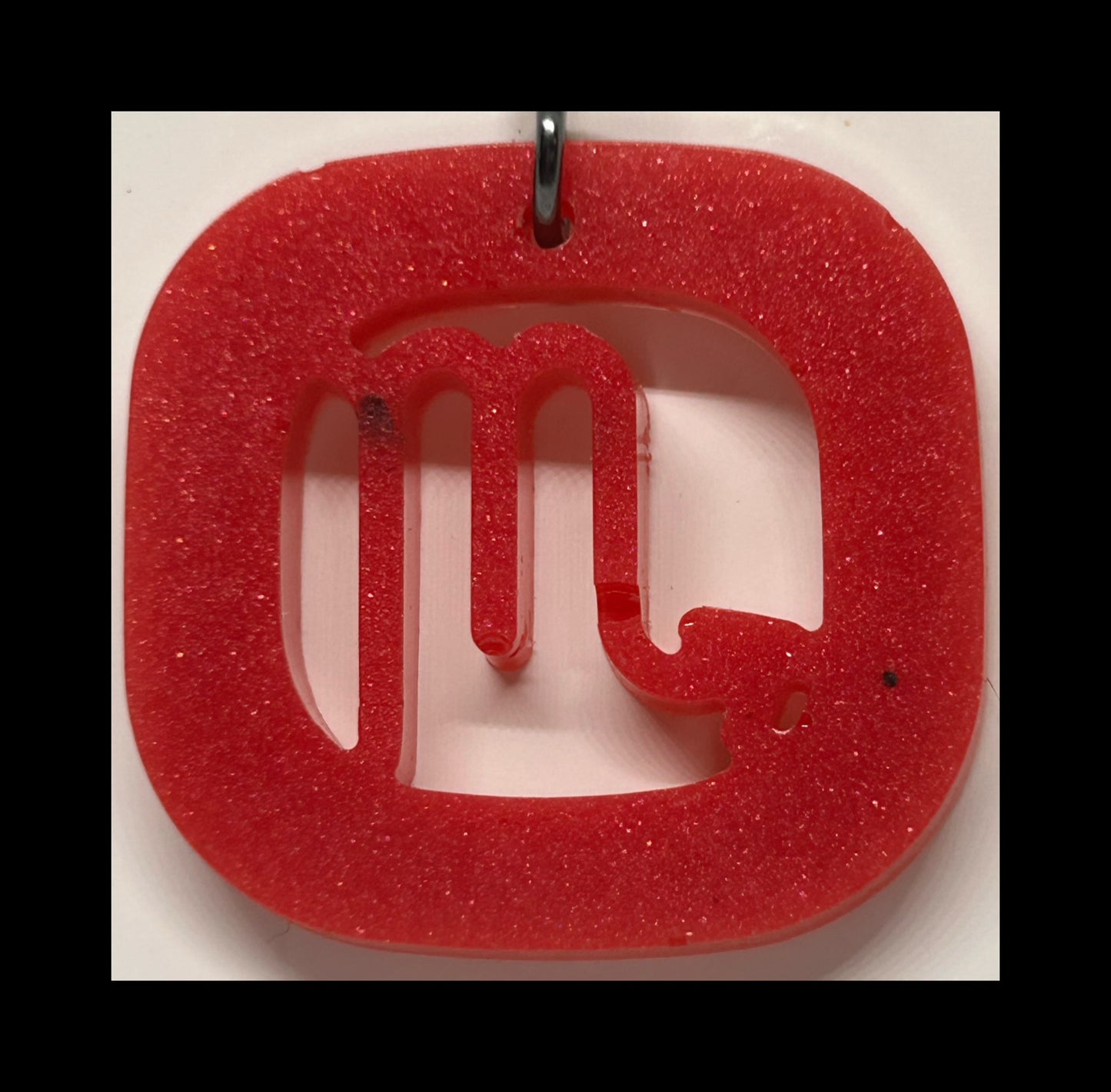 Amaranth resin zodiac keychains
