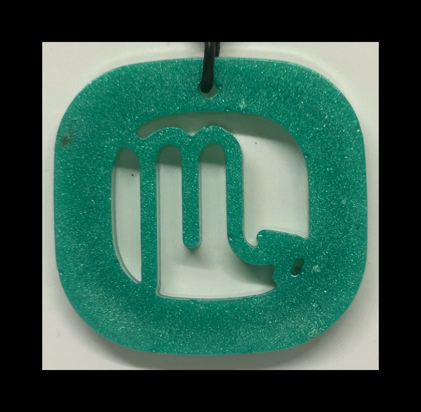 Aqua resin zodiac Keychains