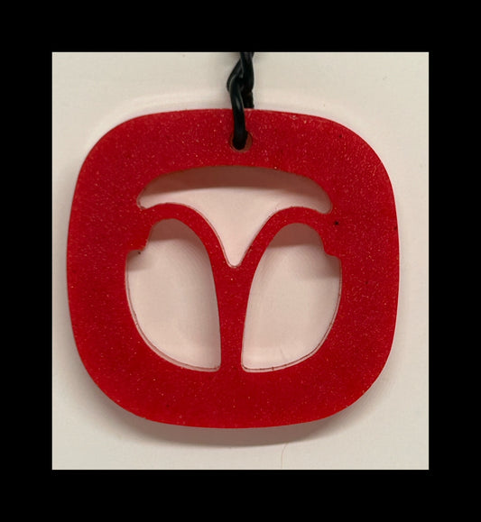 Deep crimson resin zodiac Keychains