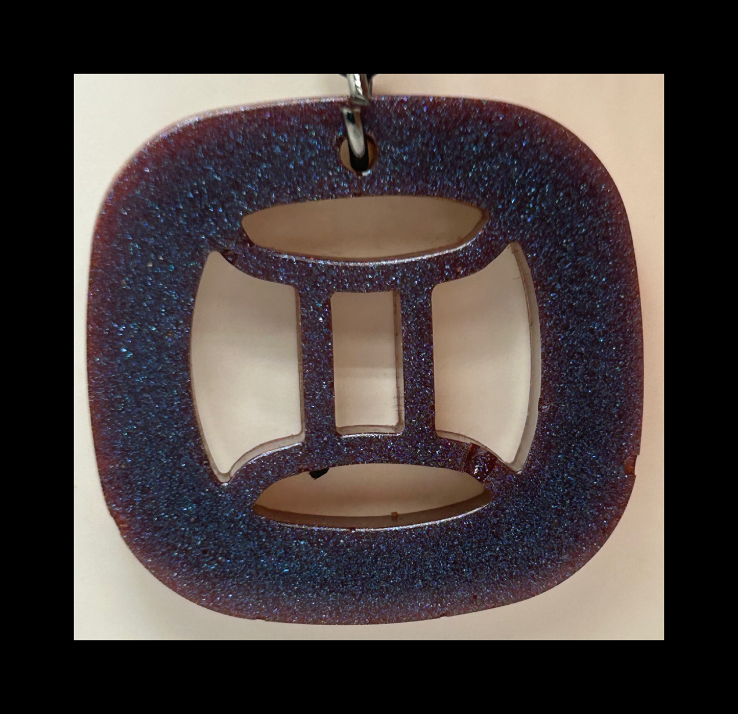 Aurora borealis resin zodiac keychains