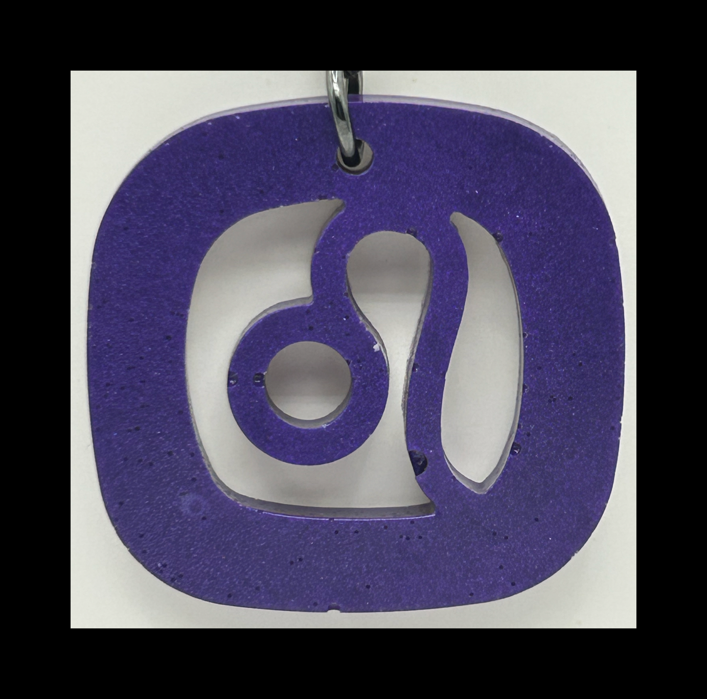 Dark violet resin zodiac keychains