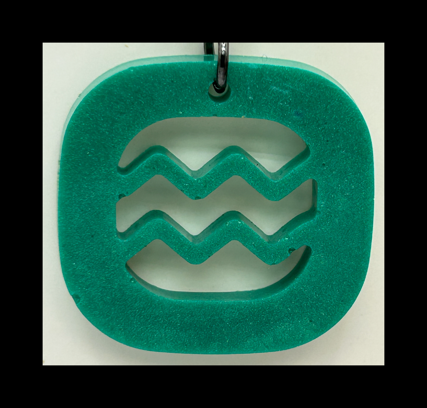 Aquamarine resin zodiac Keychains