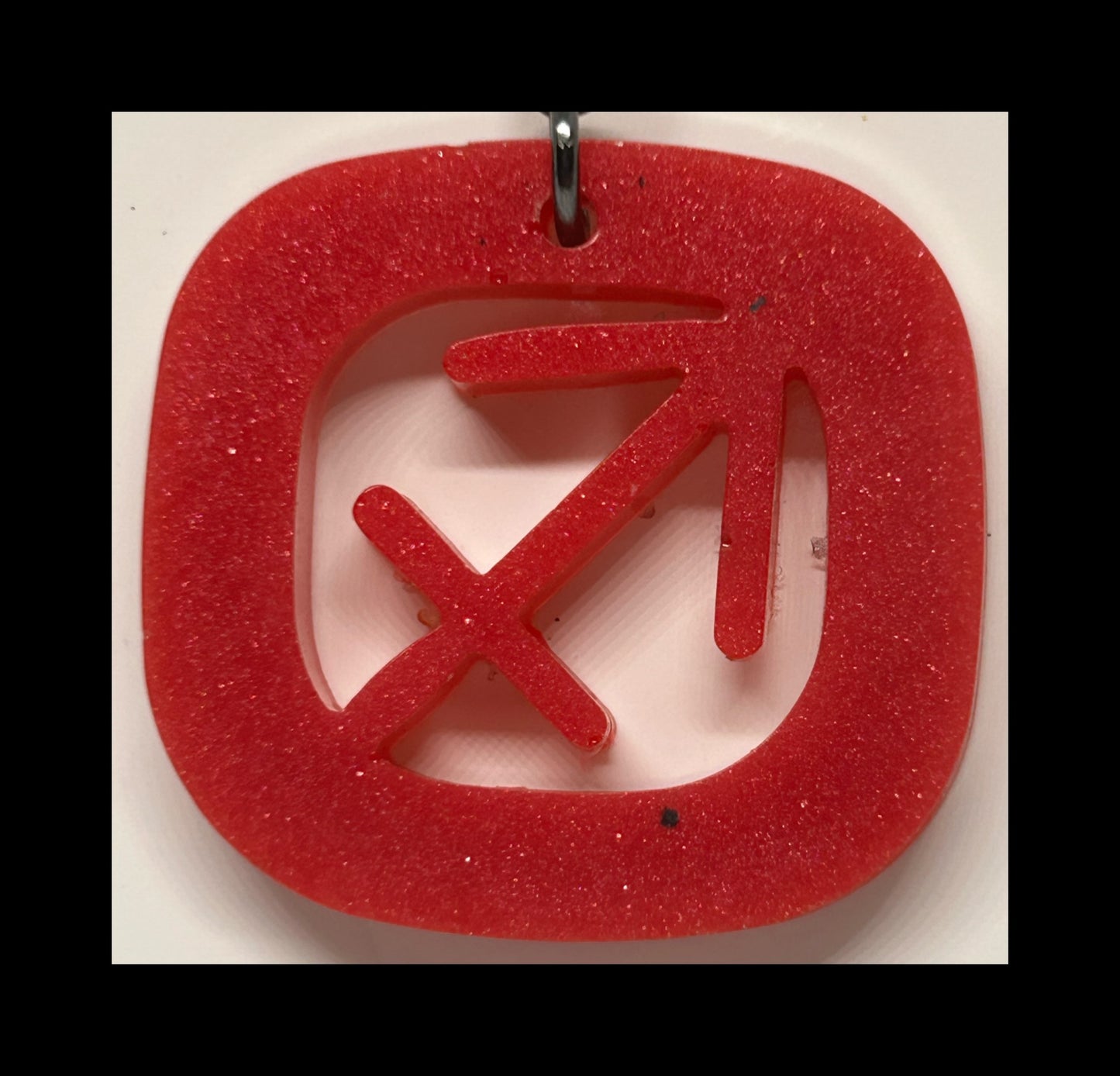 Amaranth resin zodiac keychains