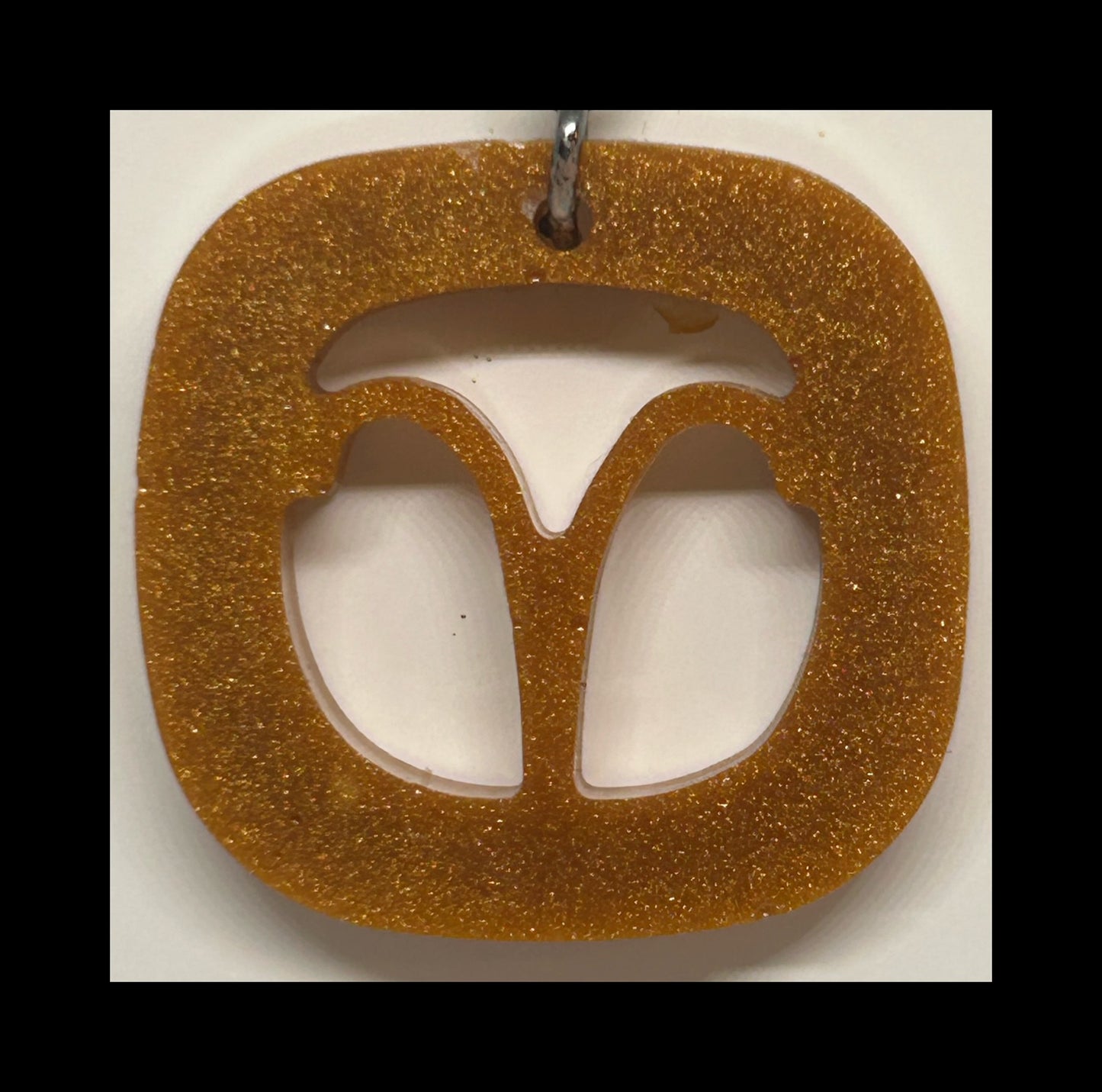 Cracked gold resin zodiac keychains