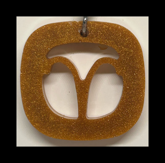 Cracked gold resin zodiac keychains