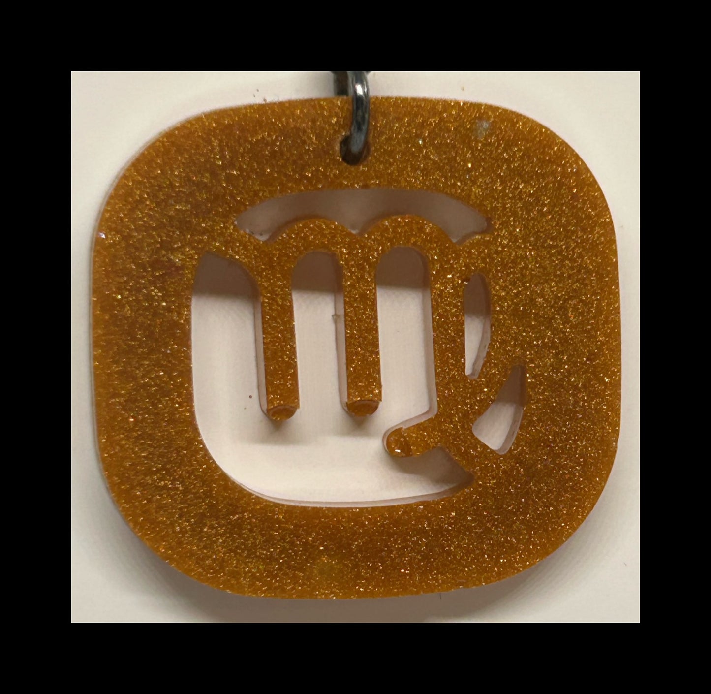 Cracked gold resin zodiac keychains