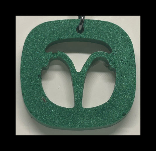 Jade resin zodiac keychains