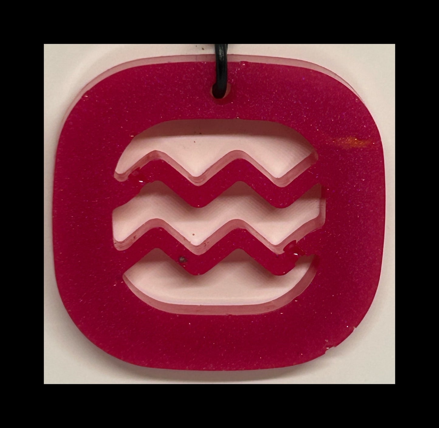 Rose red resin zodiac Keychains