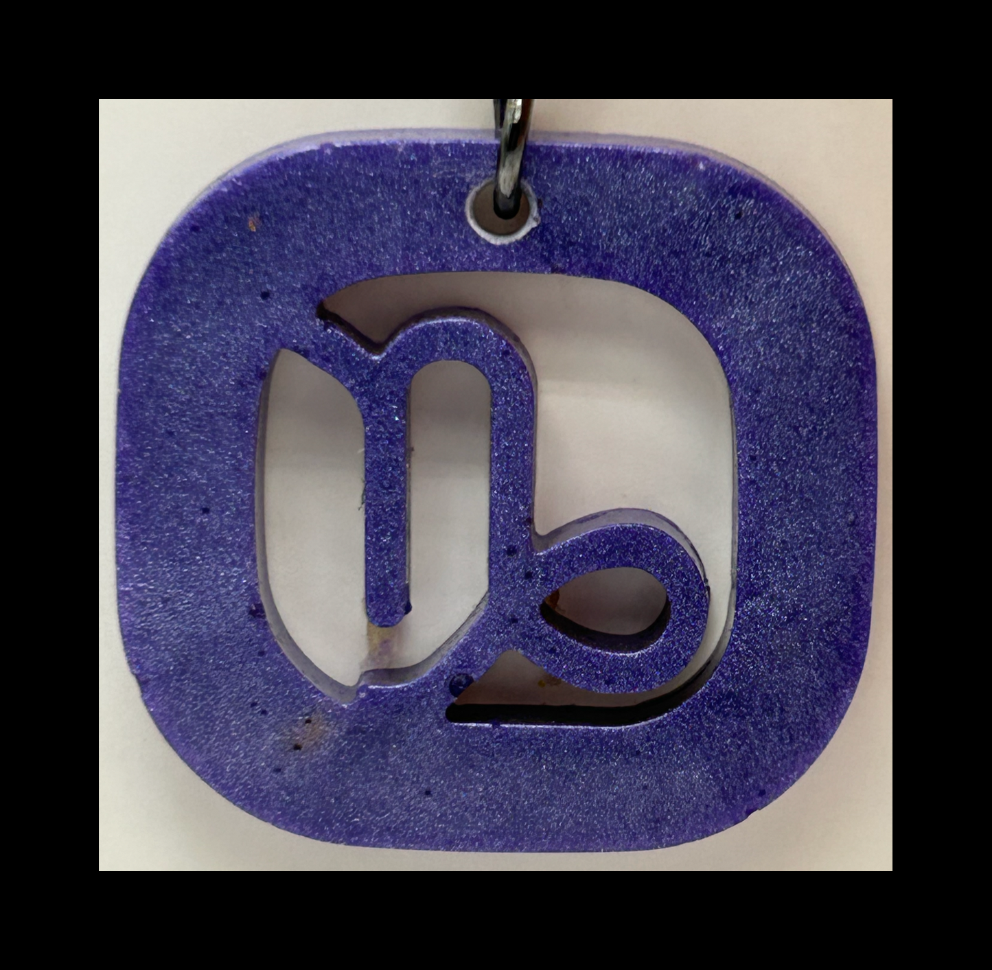 Aubergine resin zodiac keychains