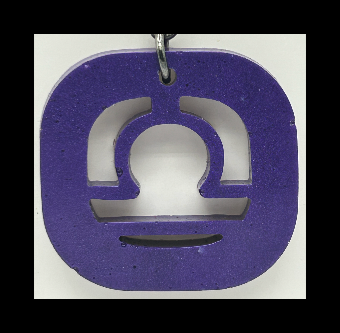 Dark violet resin zodiac keychains