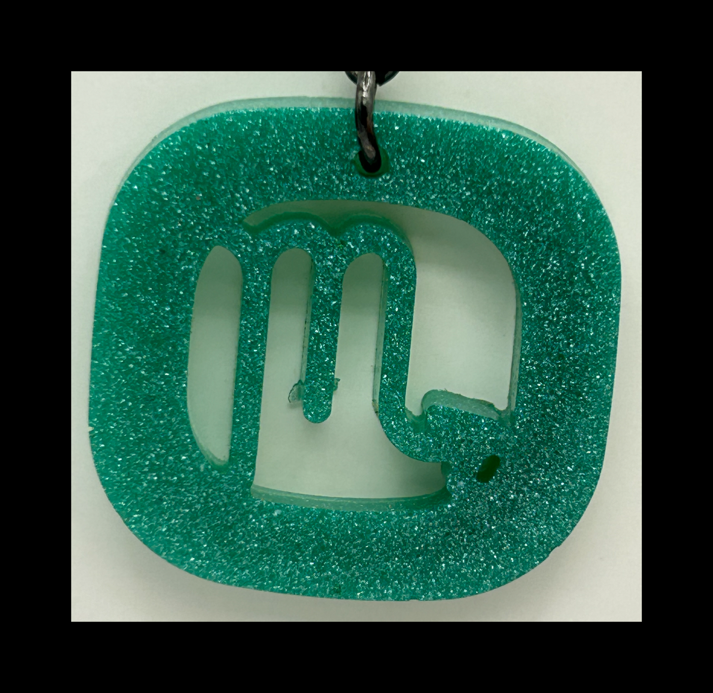 Green coral reef resin zodiac Keychains