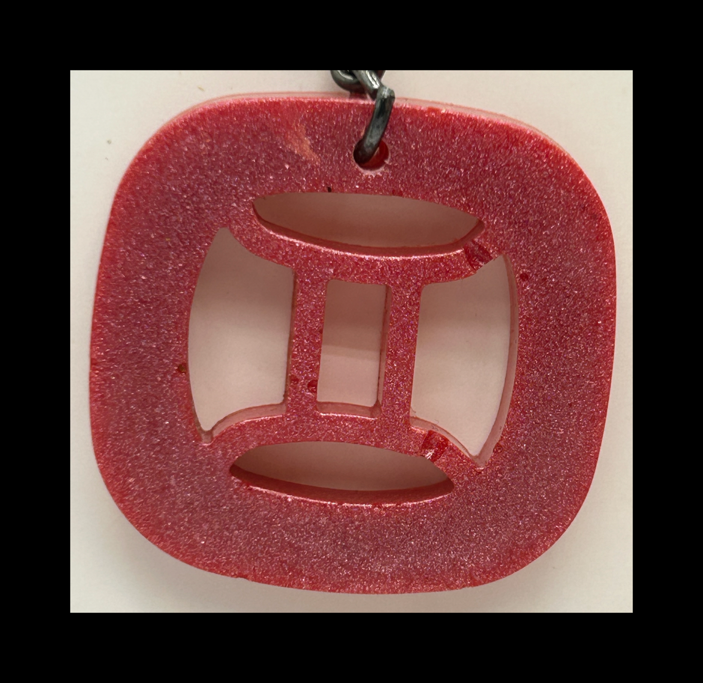 Red cherry resin zodiac keychains