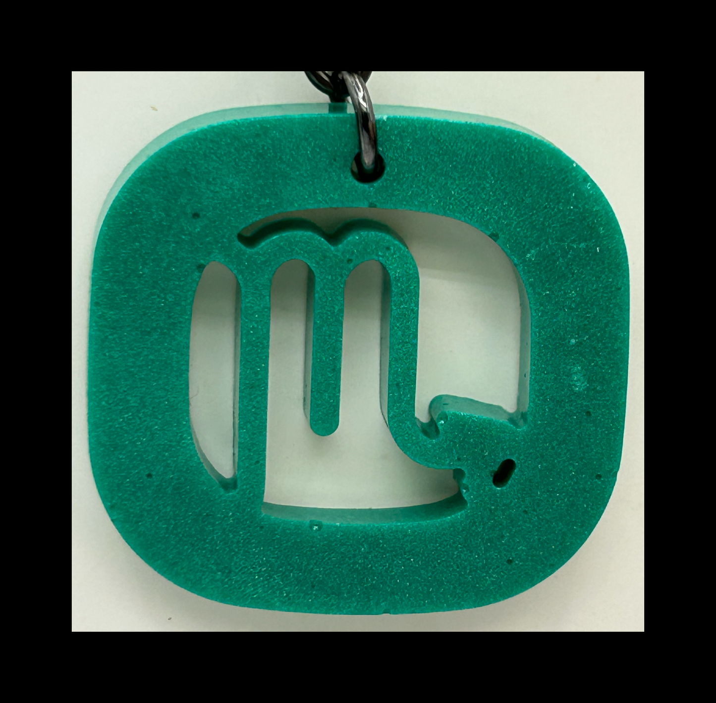 Aquamarine resin zodiac Keychains