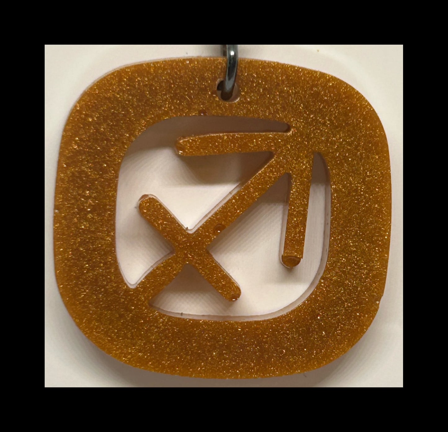 Cracked gold resin zodiac keychains