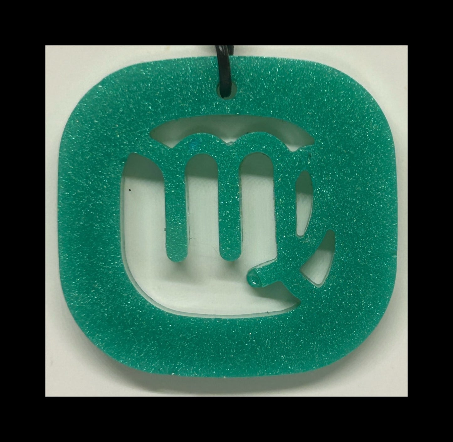 Aqua resin zodiac Keychains