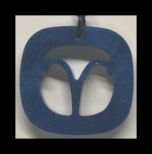 Lavender blue resin zodiac keychains