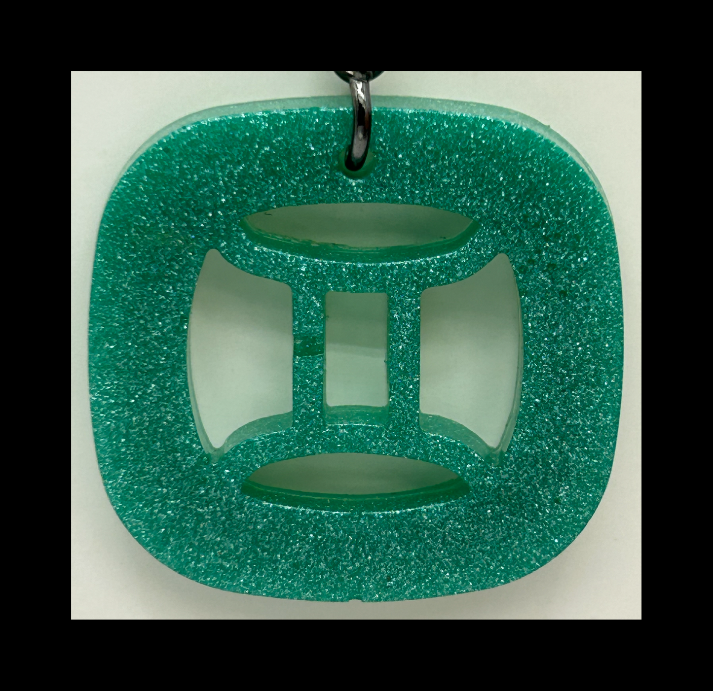 Green coral reef resin zodiac Keychains