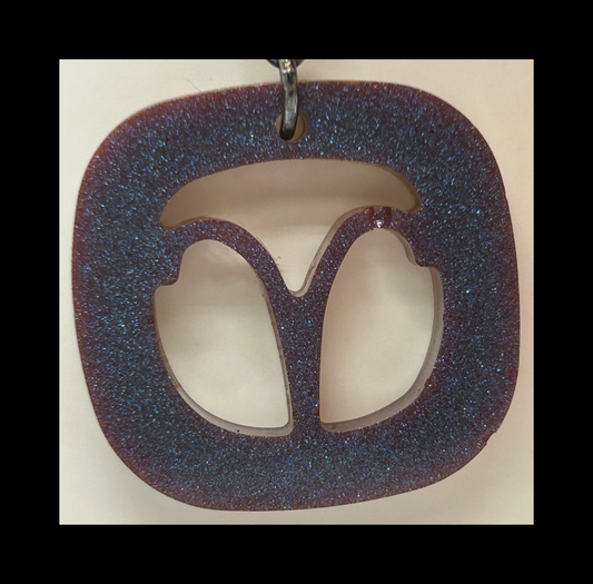 Aurora borealis resin zodiac keychains