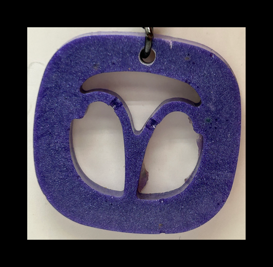 Aubergine resin zodiac keychains