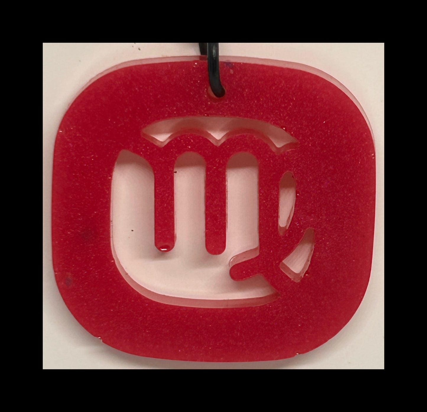Rose red resin zodiac Keychains
