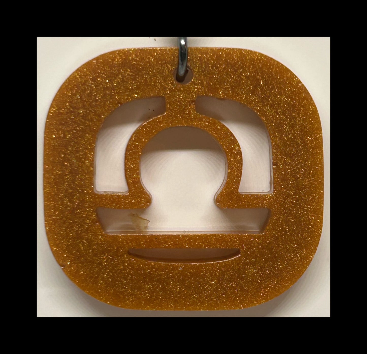 Cracked gold resin zodiac keychains
