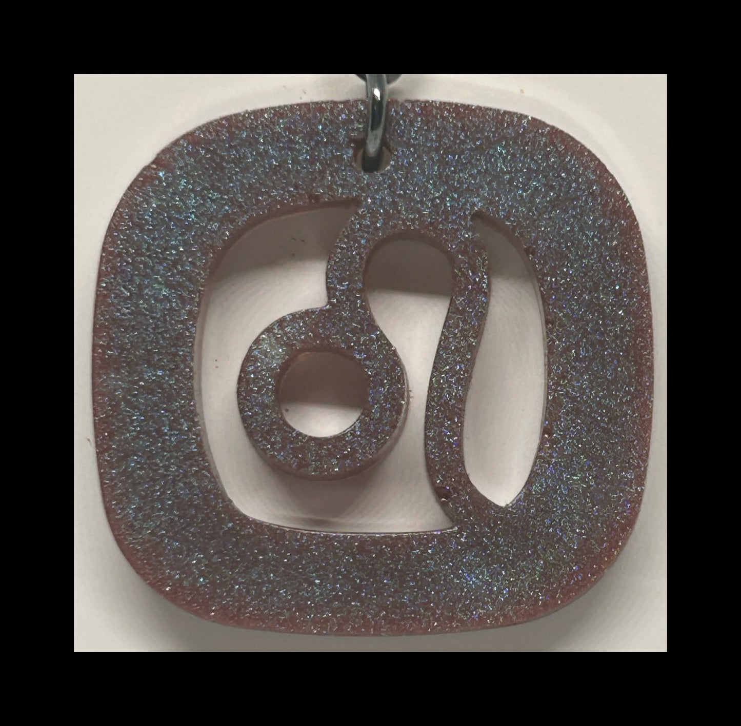 Oxblood resin zodiac Keychains