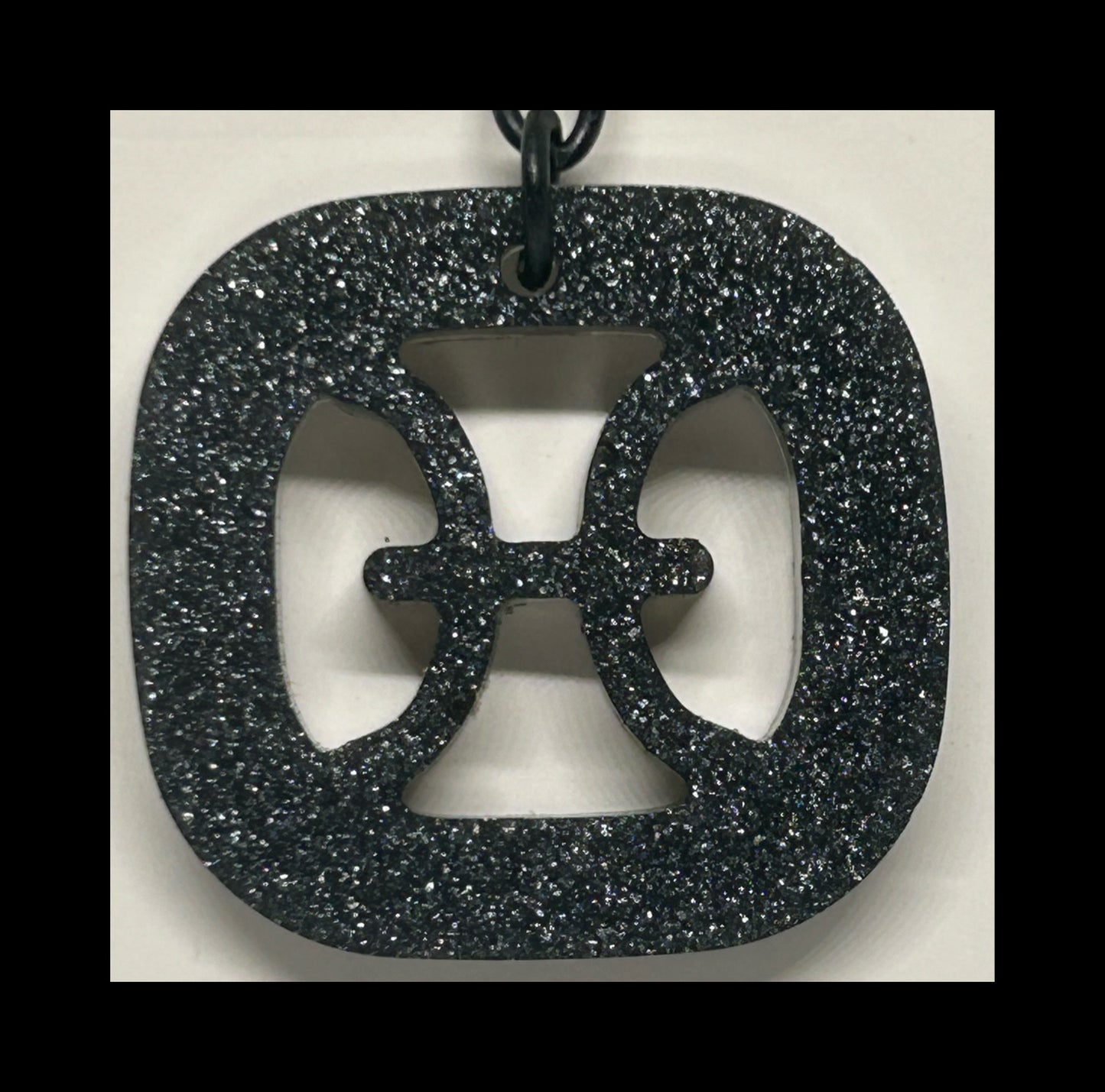 Black gold resin zodiac Keychains