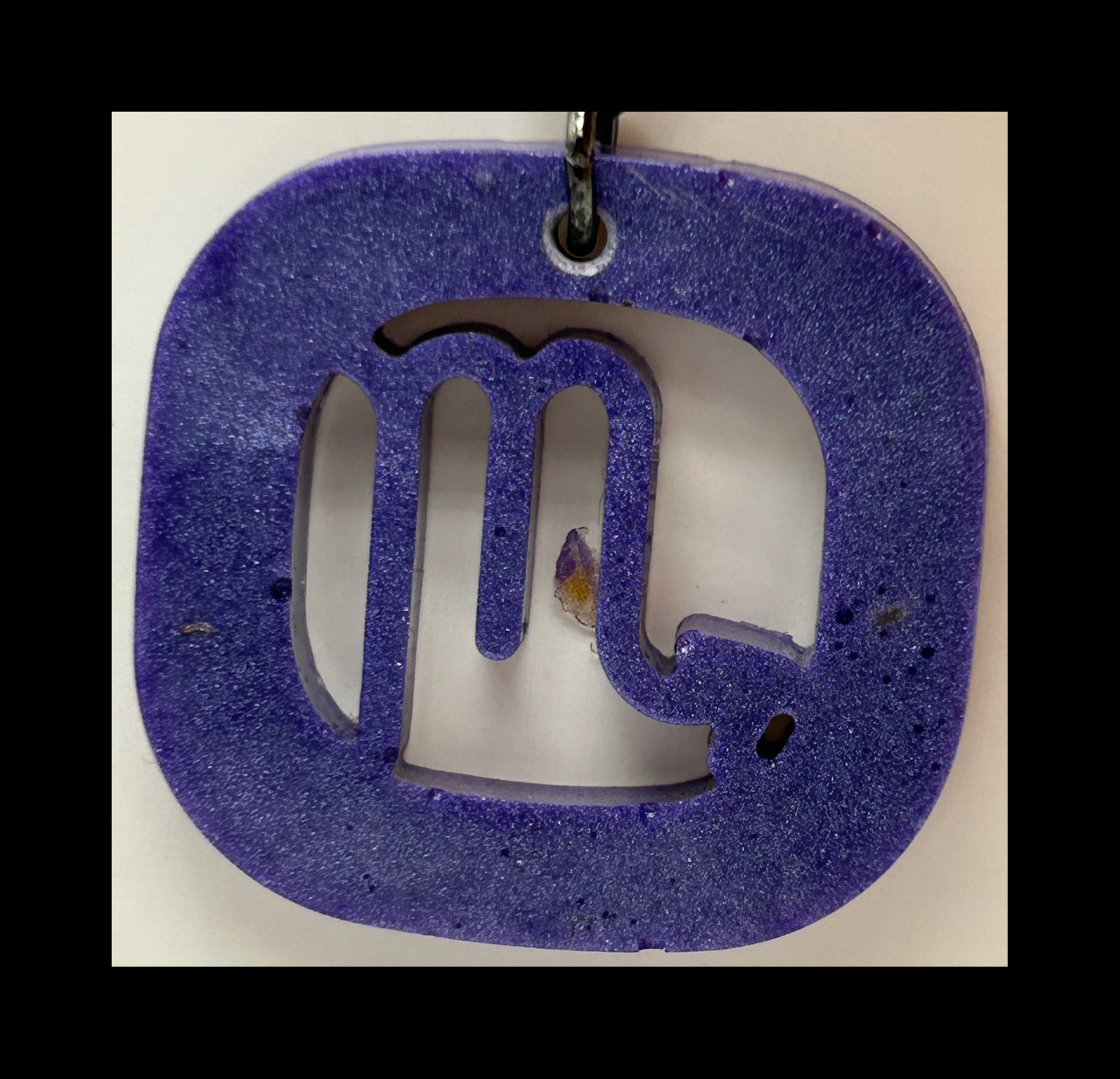 Aubergine resin zodiac keychains