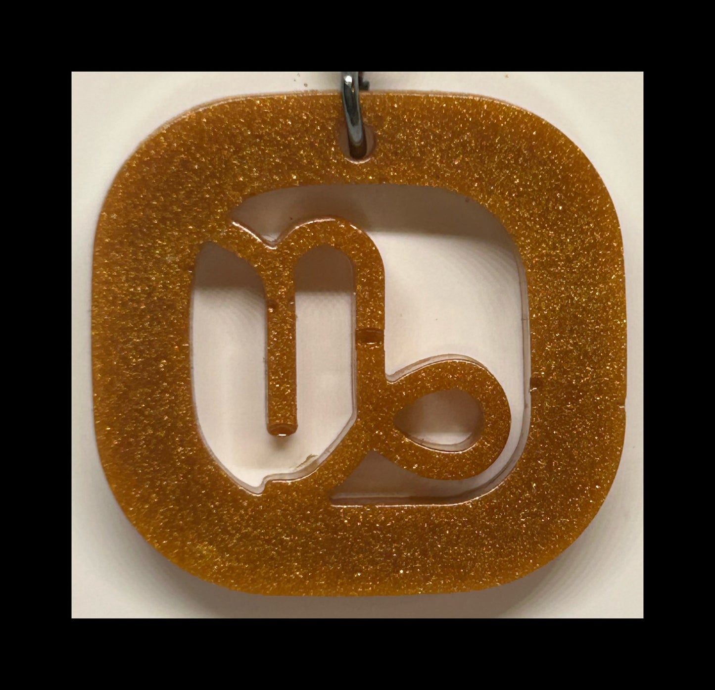 Cracked gold resin zodiac keychains