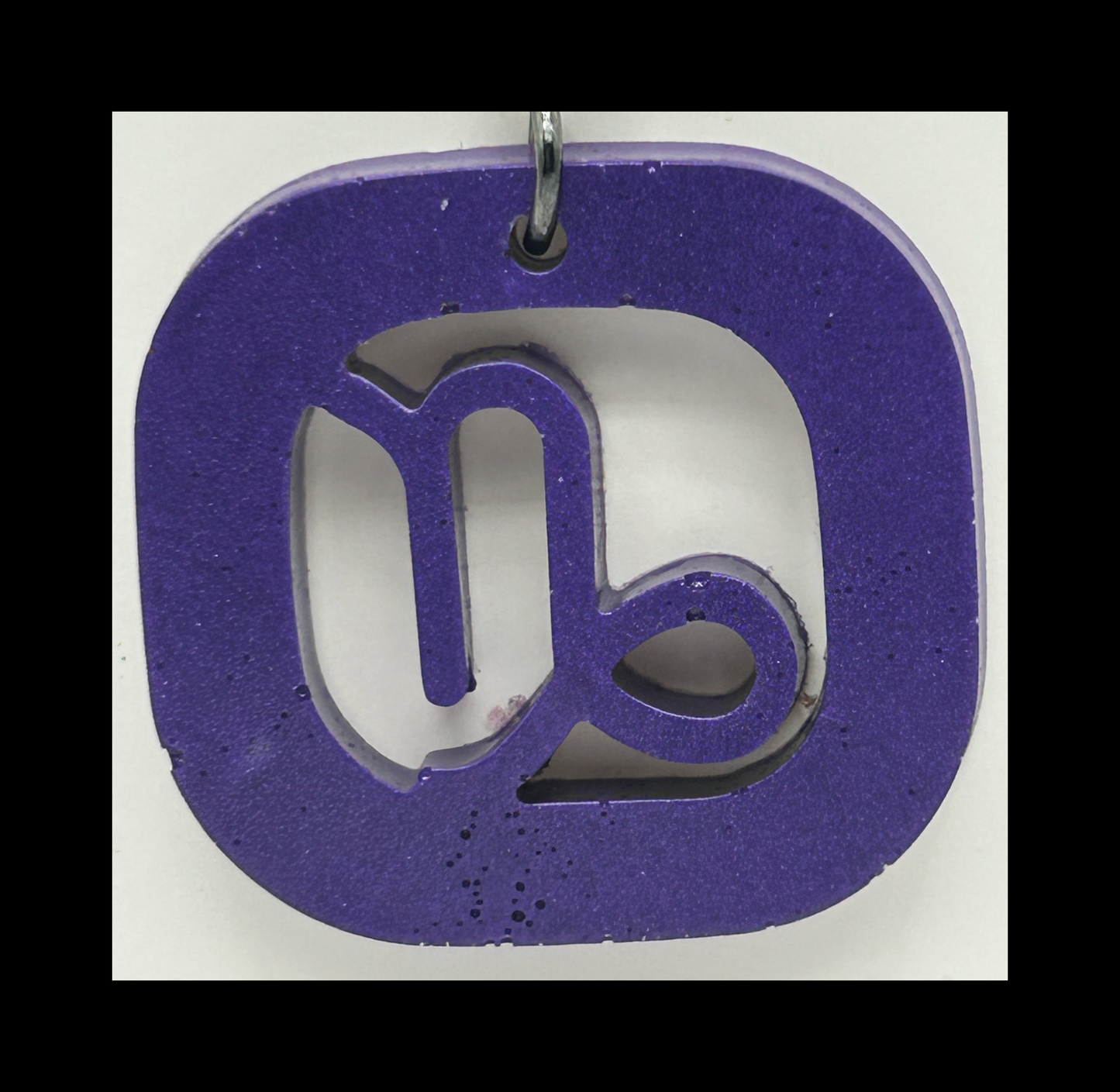 Dark violet resin zodiac keychains
