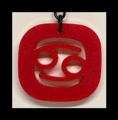 Deep crimson resin zodiac Keychains