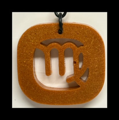Royal gold resin zodiac keychains