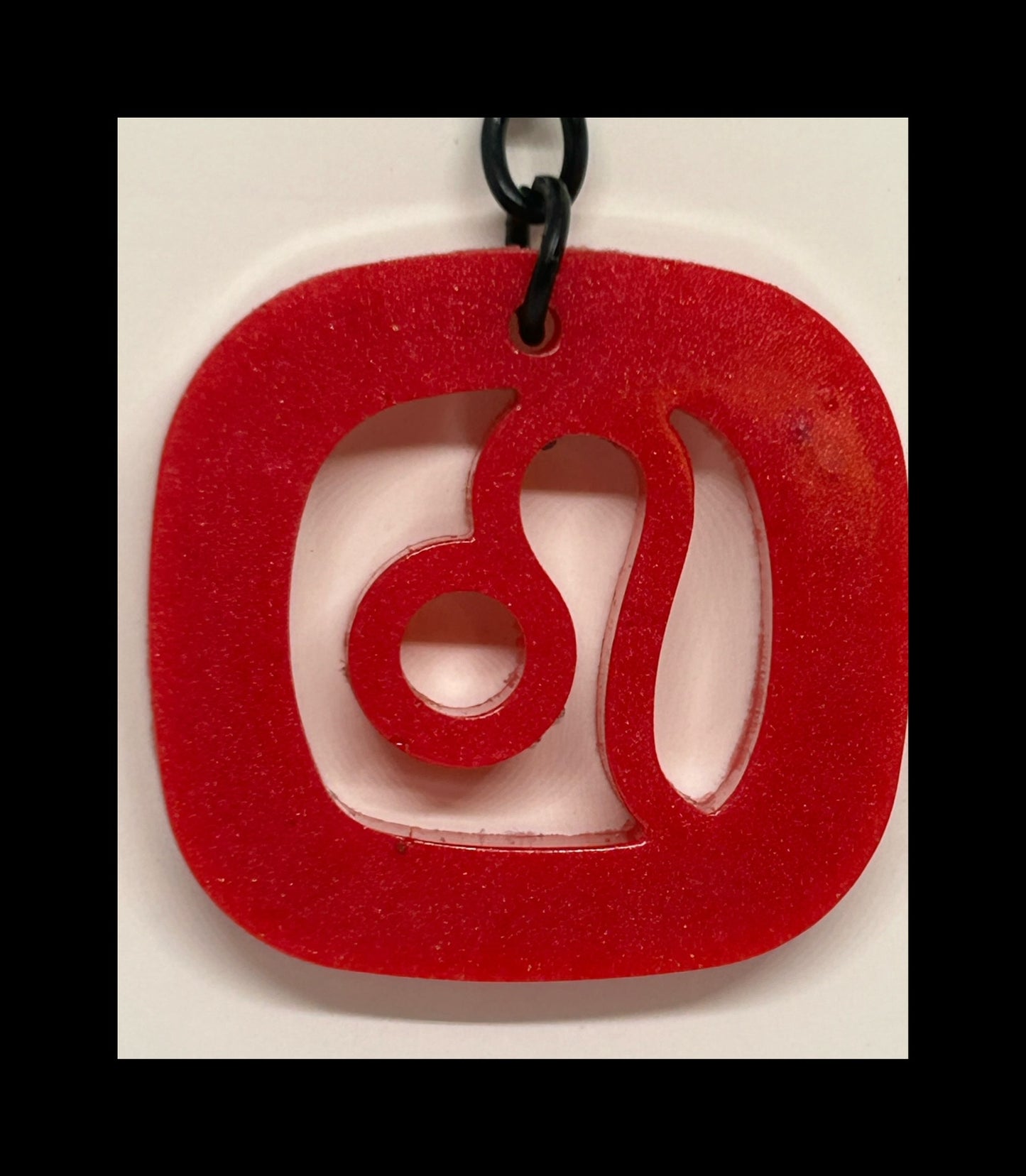 Deep crimson resin zodiac Keychains