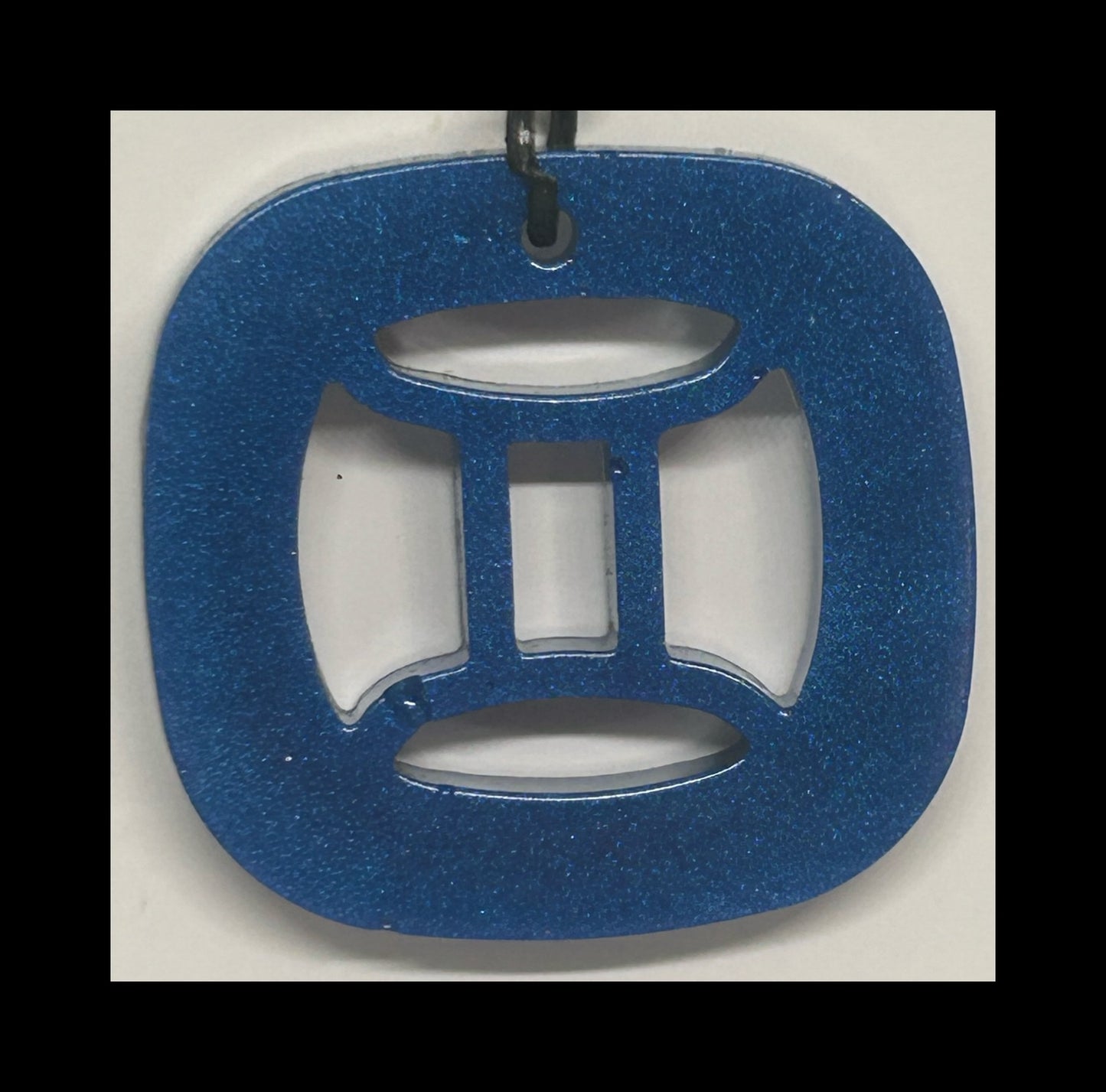 Denim resin zodiac Keychains