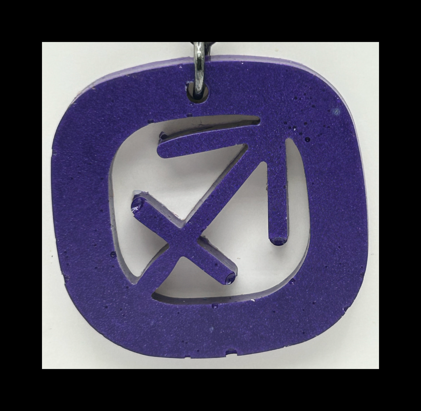 Dark violet resin zodiac keychains