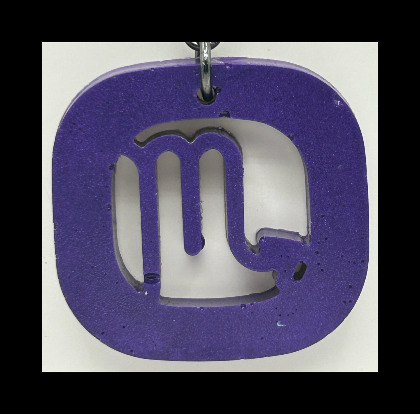 Dark violet resin zodiac keychains