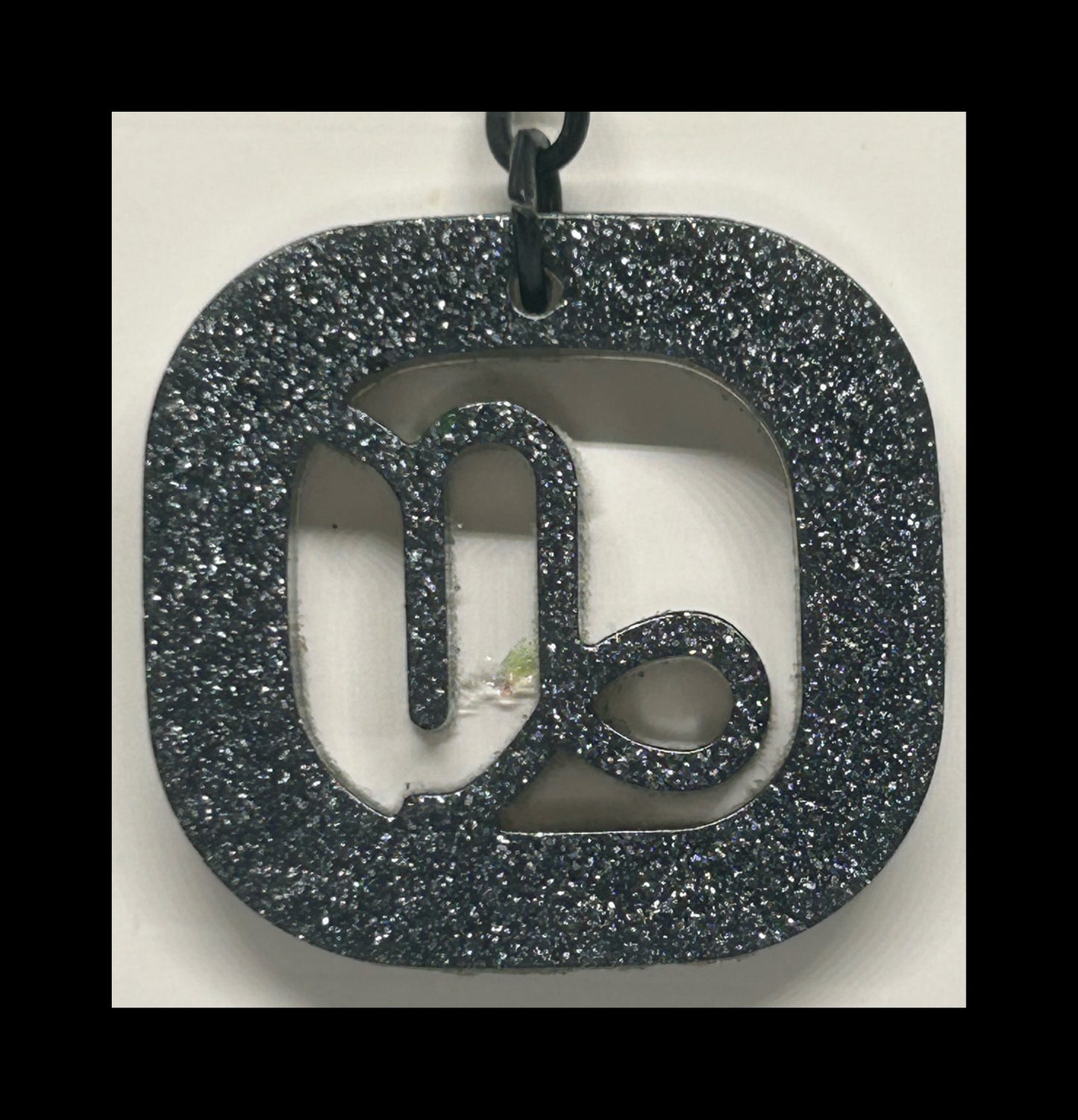 Black gold resin zodiac Keychains