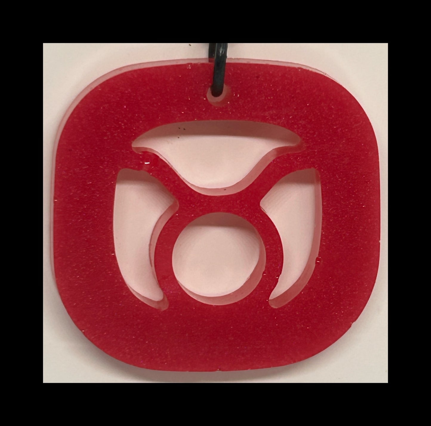 Rose red resin zodiac Keychains