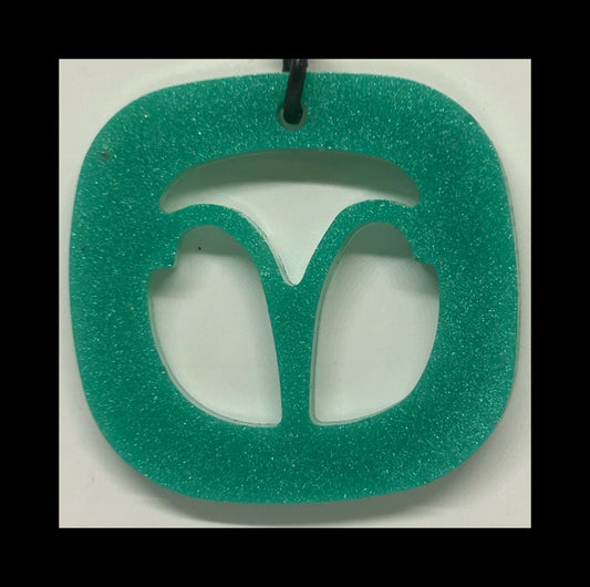 Aqua resin zodiac Keychains