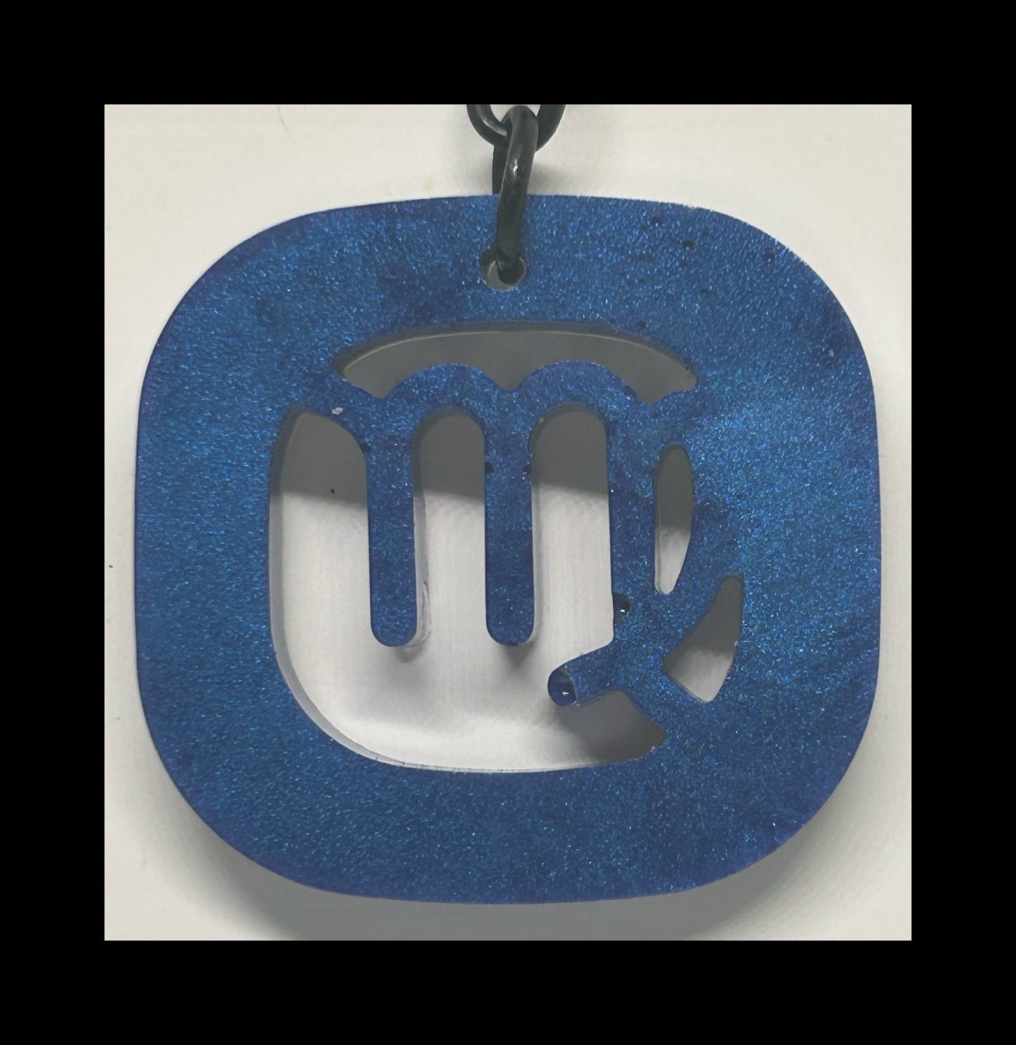 Lavender blue resin zodiac keychains