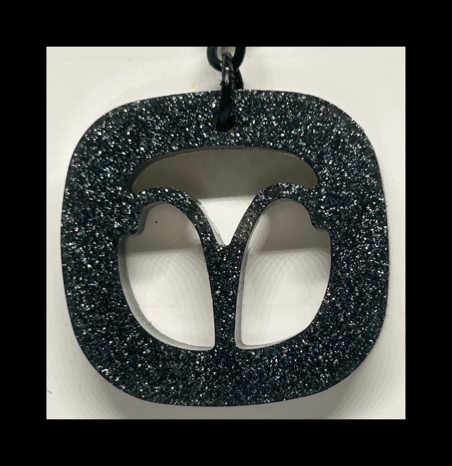 Black gold resin zodiac Keychains