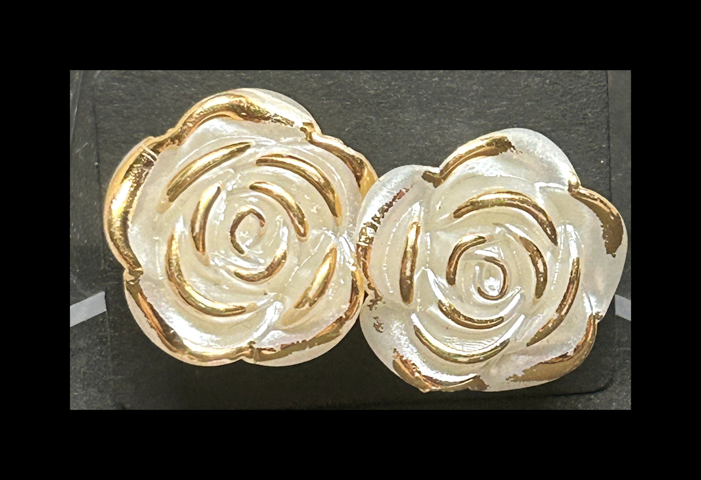 White rose studs