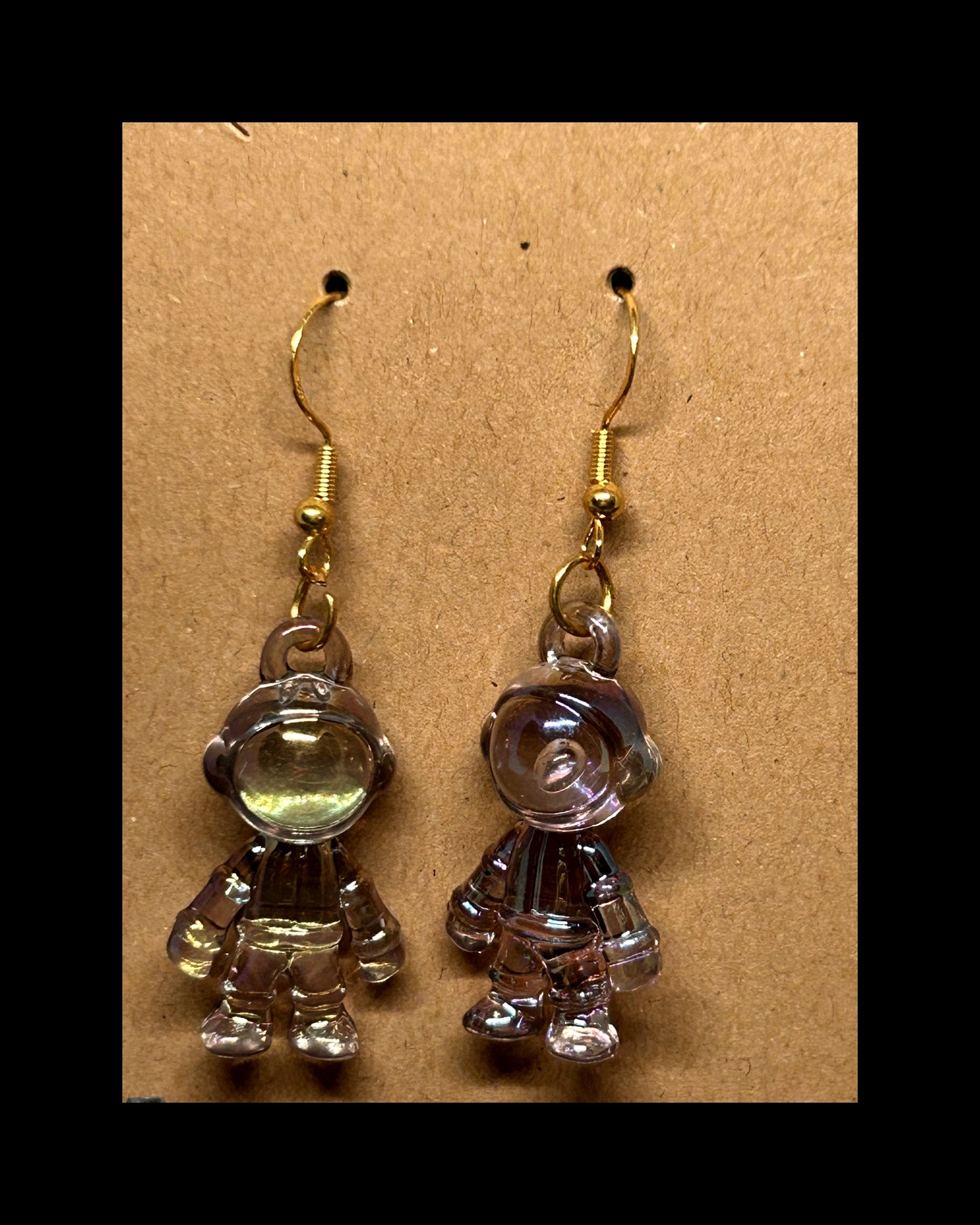 Astronaut dangle earrings