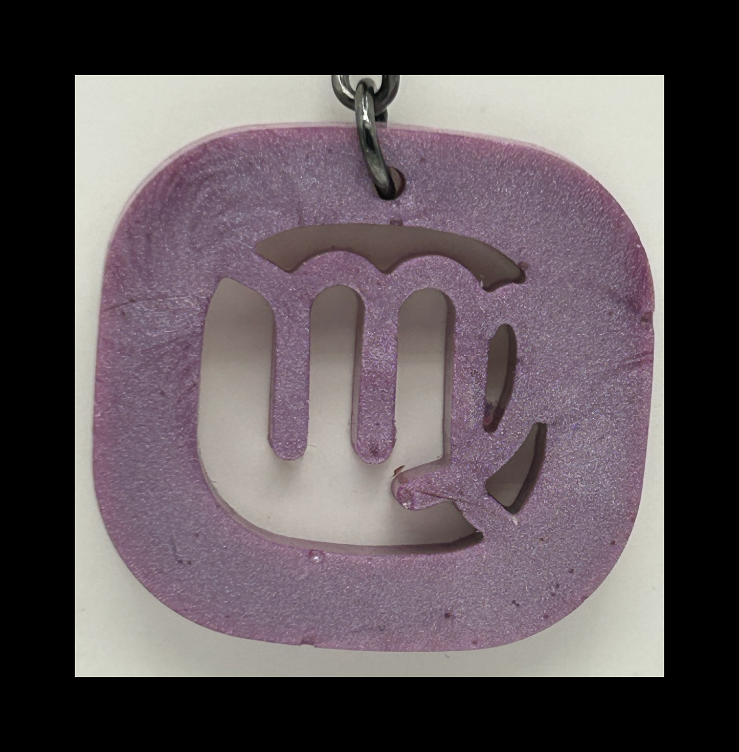 Light plum resin zodiac Keychains